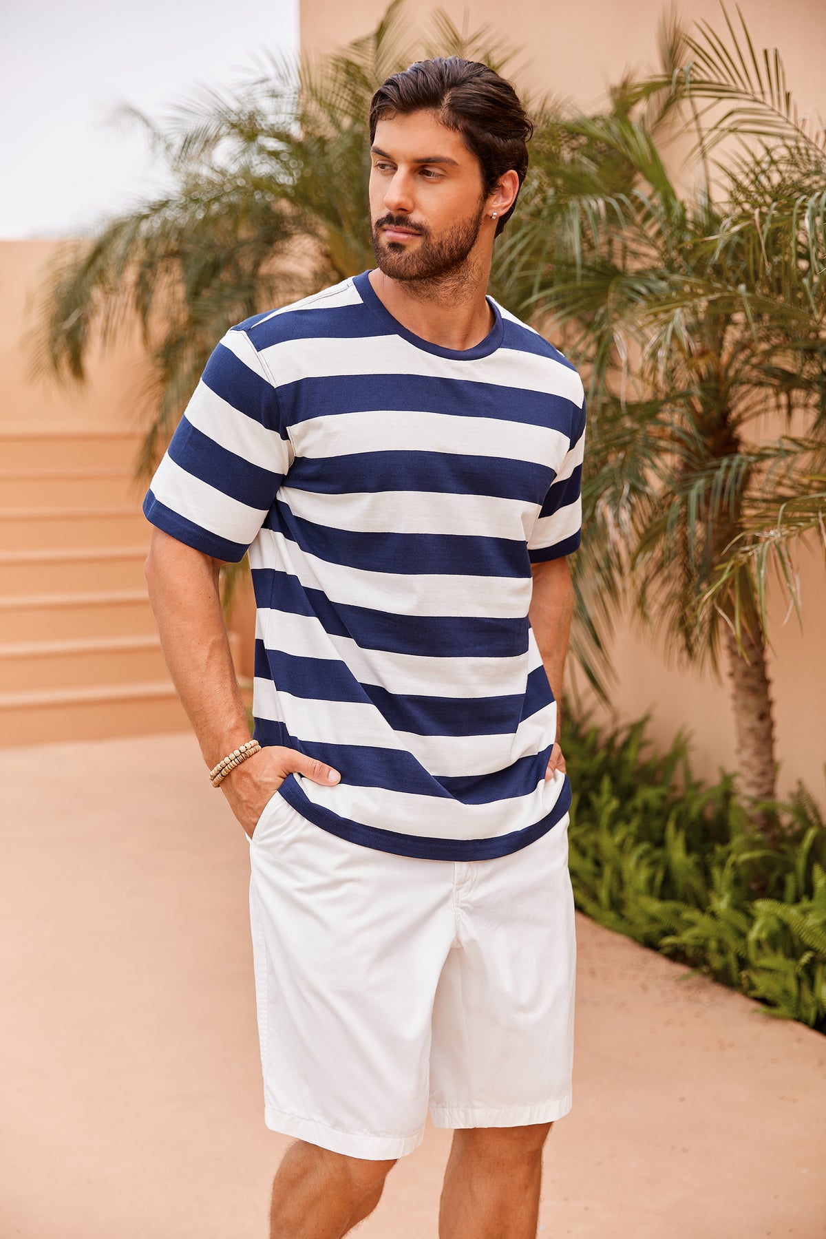 Men's Short Sleeve T-shirts Stripe Tees – BEOTYSHOW